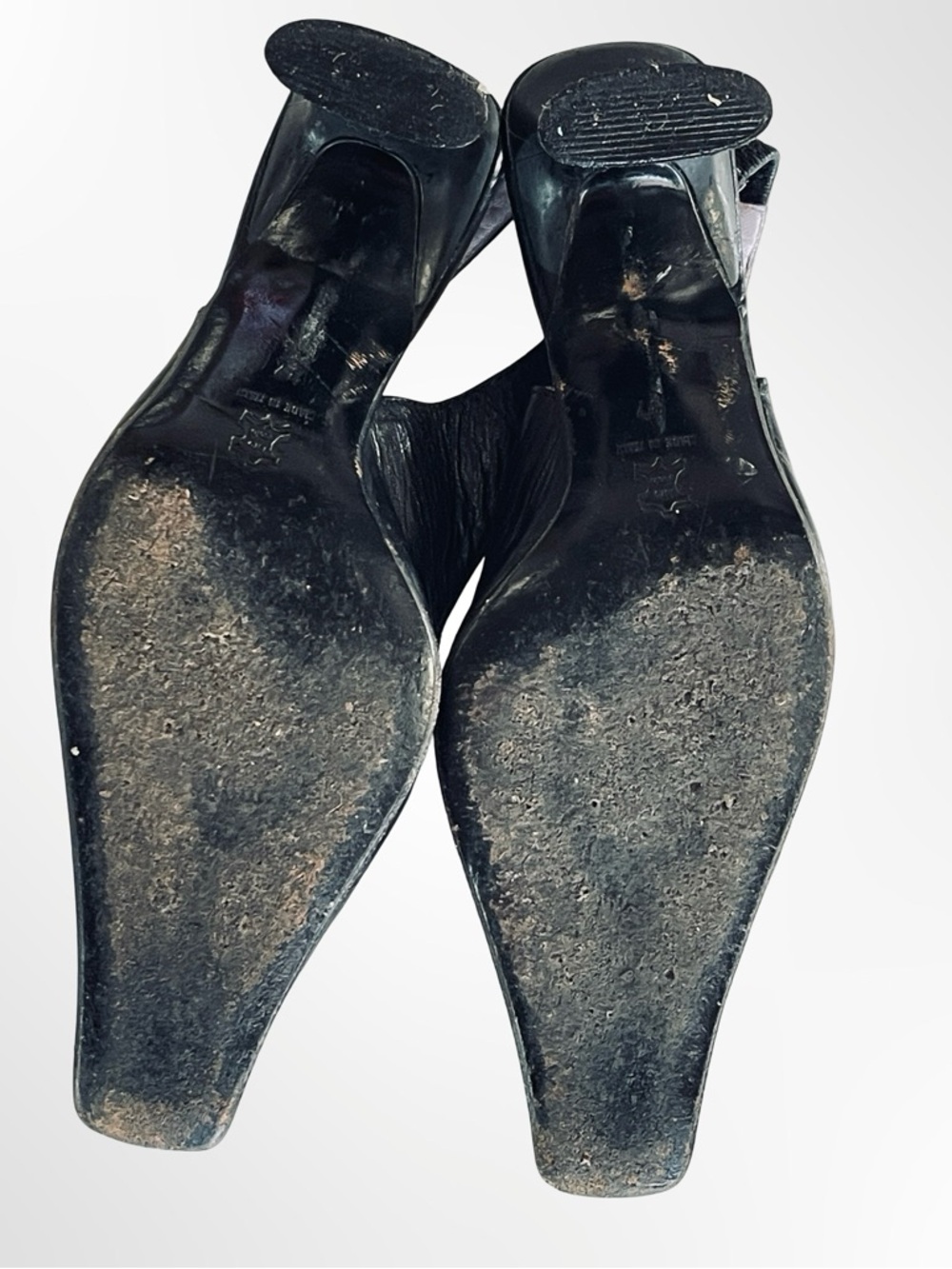 Barneys New York Black Leather Slingback Heels - Picture 7 of 8